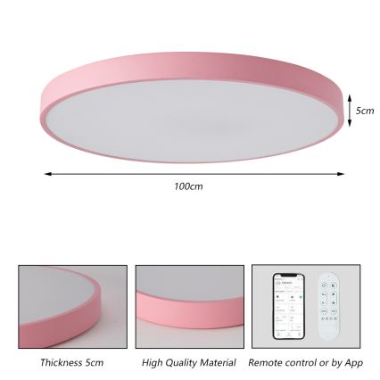 Brilagi - LED prigušiva svjetiljka POOL SMART LED/128W/230V prom. 100 cm 3000-6000K Wi-Fi Tuya + daljinski upravljač ružičasta