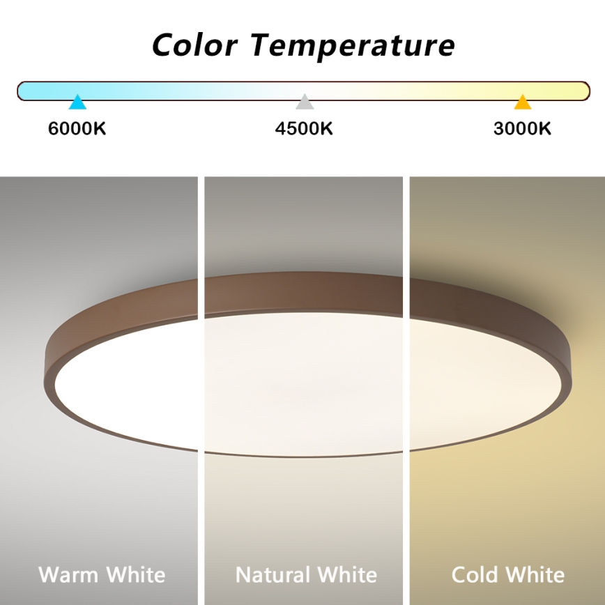 Brilagi - Prigušivo LED svjetlo POOL SMART LED/128W/230V promjer 100 cm 3000-6000K Wi-Fi Tuya + daljinsko upravljanje smeđa