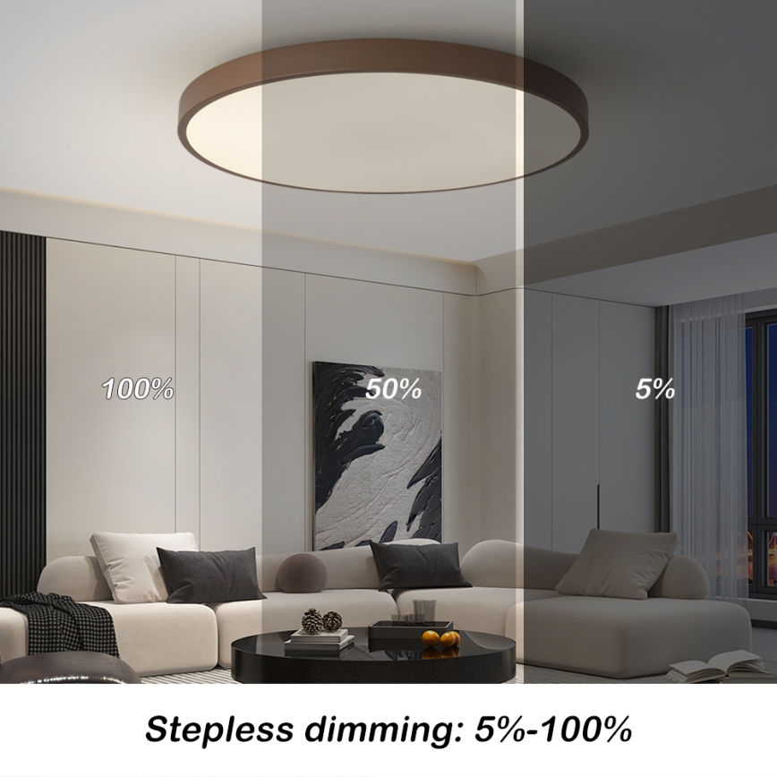 Brilagi - Prigušivo LED svjetlo POOL SMART LED/128W/230V promjer 100 cm 3000-6000K Wi-Fi Tuya + daljinsko upravljanje smeđa