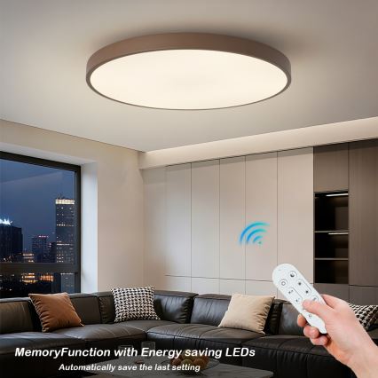 Brilagi - Prigušivo LED svjetlo POOL SMART LED/128W/230V promjer 100 cm 3000-6000K Wi-Fi Tuya + daljinsko upravljanje smeđa