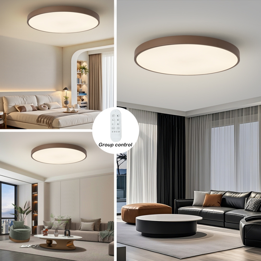 Brilagi - Prigušivo LED svjetlo POOL SMART LED/128W/230V promjer 100 cm 3000-6000K Wi-Fi Tuya + daljinsko upravljanje smeđa