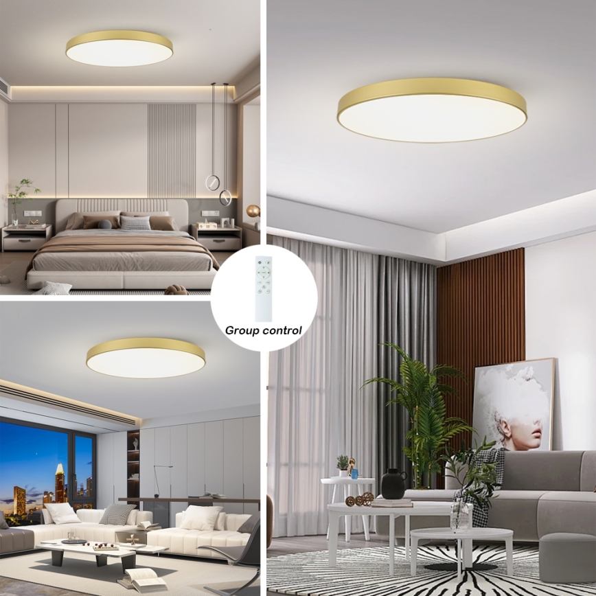 Brilagi - LED stropna svjetiljka s prigušivanjem POOL SMART LED/128W/230V 3000-6000K 100 cm zlatna Wi-Fi Tuya + daljinski upravljač