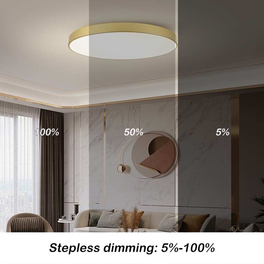 Brilagi - LED stropna svjetiljka s prigušivanjem POOL SMART LED/128W/230V 3000-6000K 100 cm zlatna Wi-Fi Tuya + daljinski upravljač