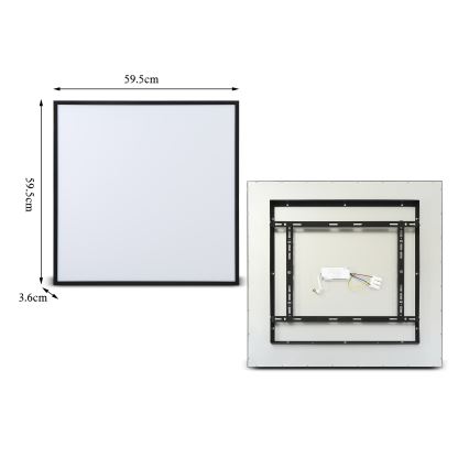 Brilagi - Prigušivo LED stropno svjetlo SLIMFRAME LED/58W/230V 60x60 cm 3000-6000K crna + s daljinskim upravljačem