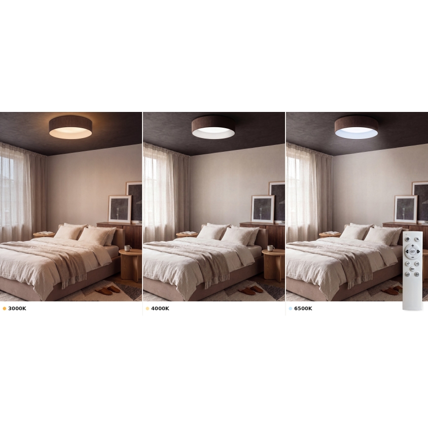 Brilagi - LED prigušivo stropno svjetlo VELVET SMART VARI LED/36W/230V 3000-6500K Ø 55 cm smeđa + daljinski upravljač