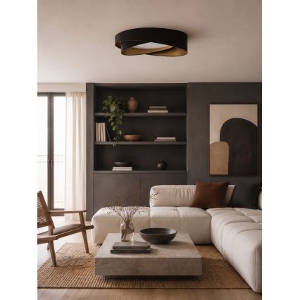 BRILAGI - LED stropna svjetiljka s mogućnošću prigušivanja VELVET TWIST LED/36W/230V 3000-6000K Ø 65 cm Wi-Fi Tuya Beacon crna/zlatna + daljinski upravljač