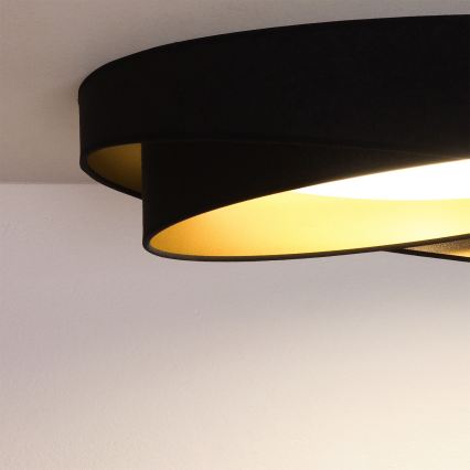 BRILAGI - LED stropna svjetiljka s mogućnošću prigušivanja VELVET TWIST LED/36W/230V 3000-6000K Ø 65 cm Wi-Fi Tuya Beacon crna/zlatna + daljinski upravljač