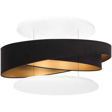 BRILAGI - LED stropna svjetiljka s mogućnošću prigušivanja VELVET TWIST LED/36W/230V 3000-6000K Ø 65 cm Wi-Fi Tuya Beacon crna/zlatna + daljinski upravljač