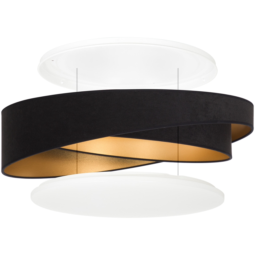 BRILAGI - LED stropna svjetiljka s mogućnošću prigušivanja VELVET TWIST LED/36W/230V 3000-6000K Ø 65 cm Wi-Fi Tuya Beacon crna/zlatna + daljinski upravljač