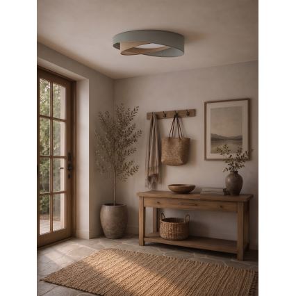 BRILAGI - LED Prigušivo stropno svjetlo VELVET TWIST LED/36W/230V 3000-6000K Ø 65 cm Wi-Fi Tuya Beacon zelena/bež + daljinski upravljač