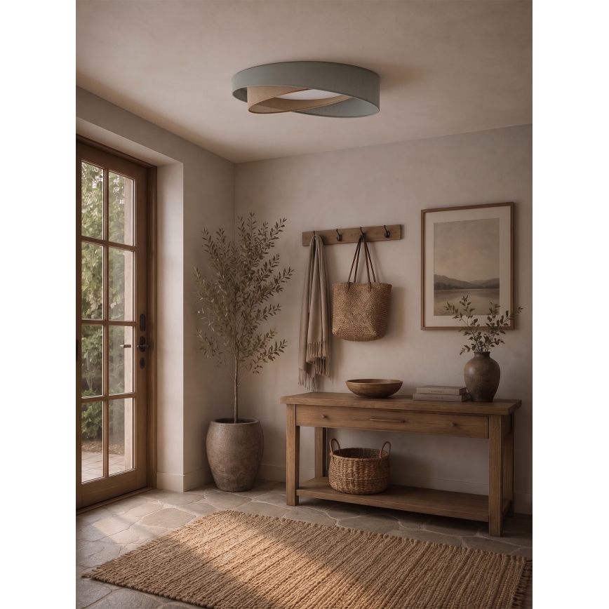 BRILAGI - LED Prigušivo stropno svjetlo VELVET TWIST LED/36W/230V 3000-6000K Ø 65 cm Wi-Fi Tuya Beacon zelena/bež + daljinski upravljač