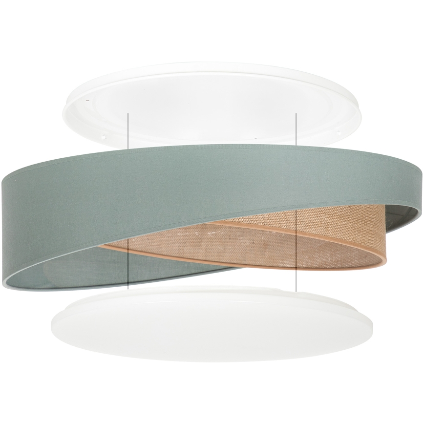 BRILAGI - LED Prigušivo stropno svjetlo VELVET TWIST LED/36W/230V 3000-6000K Ø 65 cm Wi-Fi Tuya Beacon zelena/bež + daljinski upravljač