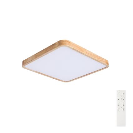 Brilagi - Prigušivo LED stropno svjetlo WOODLINE SQUARE LED/80W/230V 3000-6000K hrast 60x60 cm + daljinski upravljač