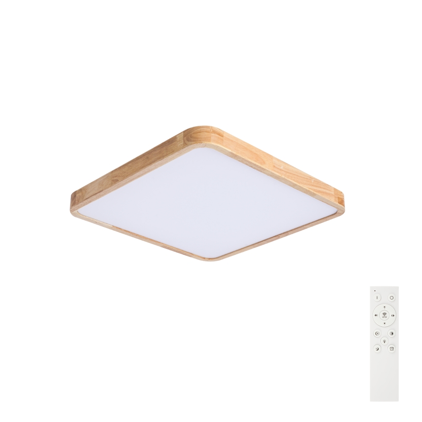 Brilagi - Prigušivo LED stropno svjetlo WOODLINE SQUARE LED/80W/230V 3000-6000K hrast 60x60 cm + daljinski upravljač