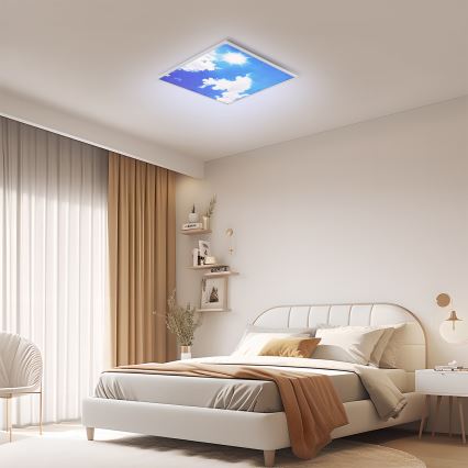 Brilagi - LED stropno svjetlo s mogućnošću prigušivanja SLIMFRAME SKY LED/58W/230V 60x60 cm 3000-6000K srebrna/plava + daljinski upravljač