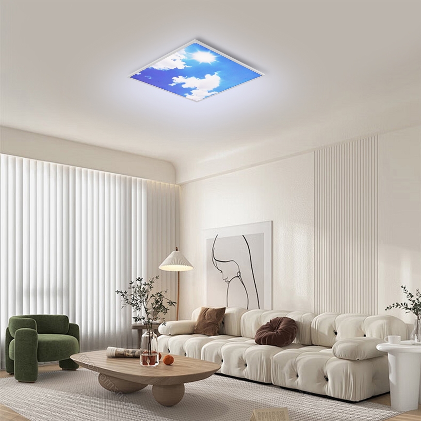 Brilagi - LED stropno svjetlo s mogućnošću prigušivanja SLIMFRAME SKY LED/58W/230V 60x60 cm 3000-6000K srebrna/plava + daljinski upravljač
