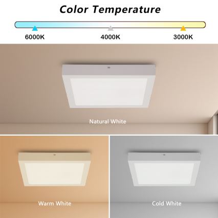 Brilagi - LED Stropna svjetiljka za kupaonicu FRAME LED/24W/230V 30x30 cm 3000/4000/6000K IP44 bijela