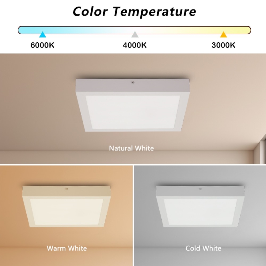 Brilagi - LED Stropna svjetiljka za kupaonicu FRAME LED/24W/230V 30x30 cm 3000/4000/6000K IP44 bijela