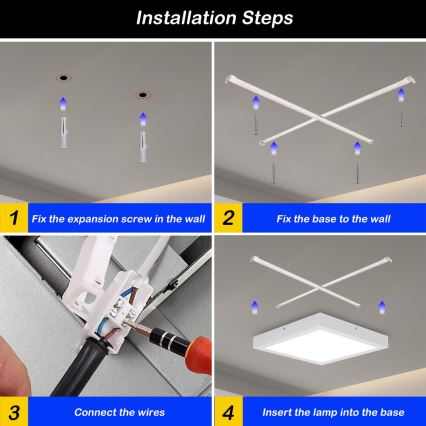 Brilagi - LED Stropna svjetiljka za kupaonicu FRAME LED/24W/230V 30x30 cm 3000/4000/6000K IP44 bijela