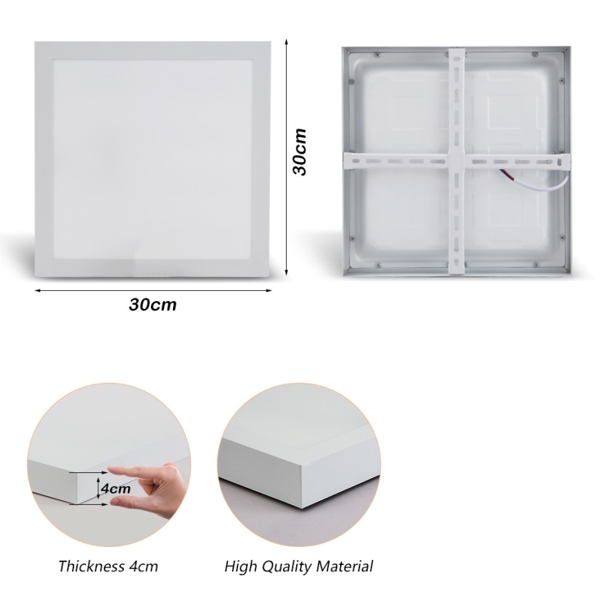 Brilagi - LED Stropna svjetiljka za kupaonicu FRAME LED/24W/230V 30x30 cm 3000/4000/6000K IP44 bijela