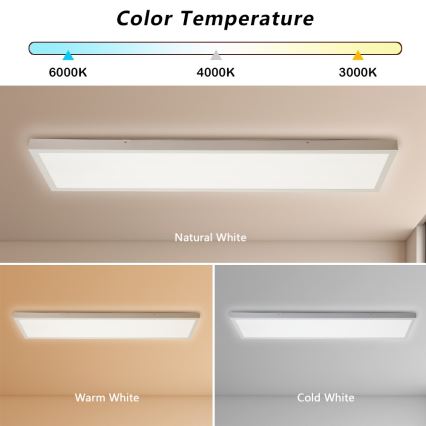 Brilagi - LED Stropna svjetiljka za kupaonicu FRAME LED/50W/230V 30x120 cm 3000/4000/6000K IP44 bijela