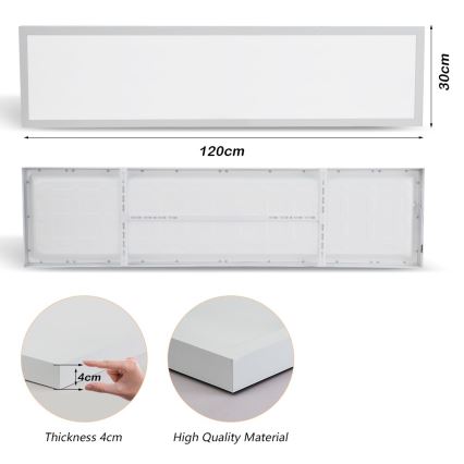 Brilagi - LED Stropna svjetiljka za kupaonicu FRAME LED/50W/230V 30x120 cm 3000/4000/6000K IP44 bijela