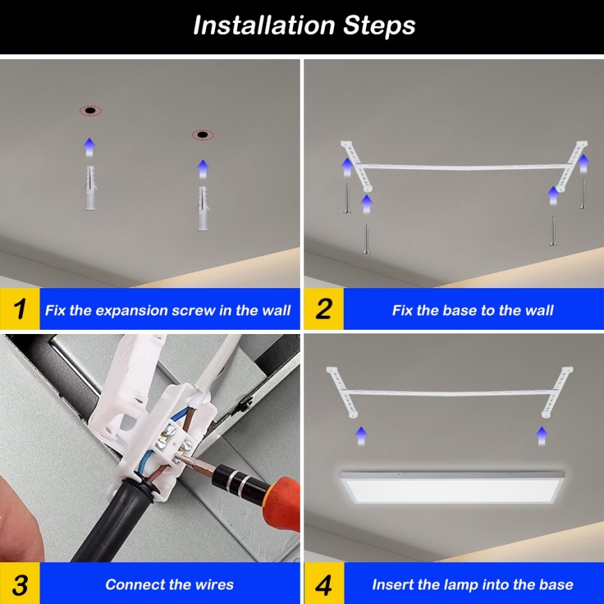 Brilagi - LED Stropna svjetiljka za kupaonicu FRAME LED/50W/230V 30x120 cm 3000/4000/6000K IP44 bijela