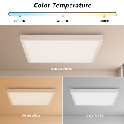 Brilagi - LED Stropna svjetiljka za kupaonicu FRAME LED/50W/230V 60x60 cm 3000/4000/6000K IP44 bijela