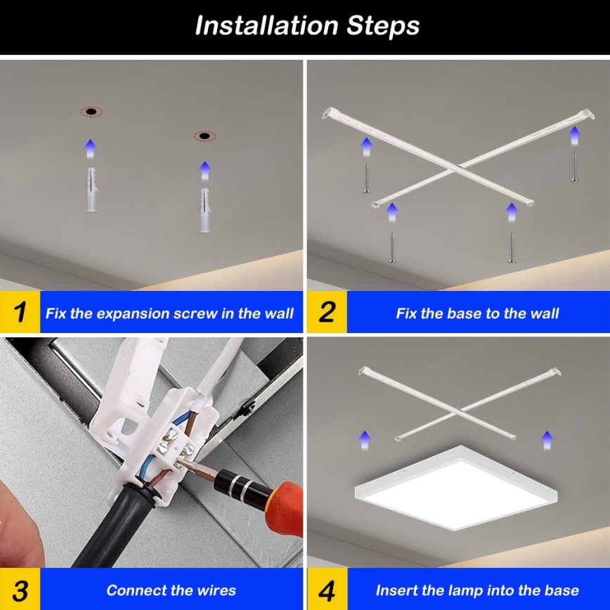Brilagi - LED Stropna svjetiljka za kupaonicu FRAME LED/50W/230V 60x60 cm 3000/4000/6000K IP44 bijela