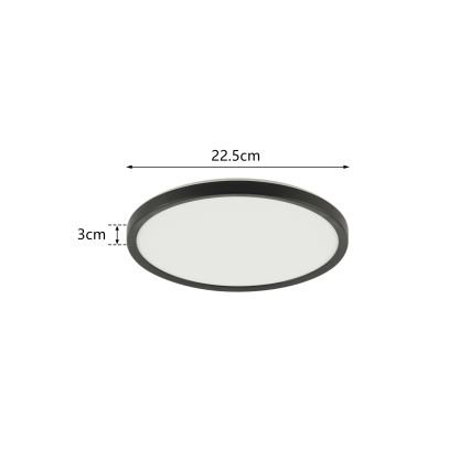 Brilagi - LED Stropna svjetiljka za kupaonicu ULTRA SLIM LED/12W/230V pr. 22,5 cm crna IP54