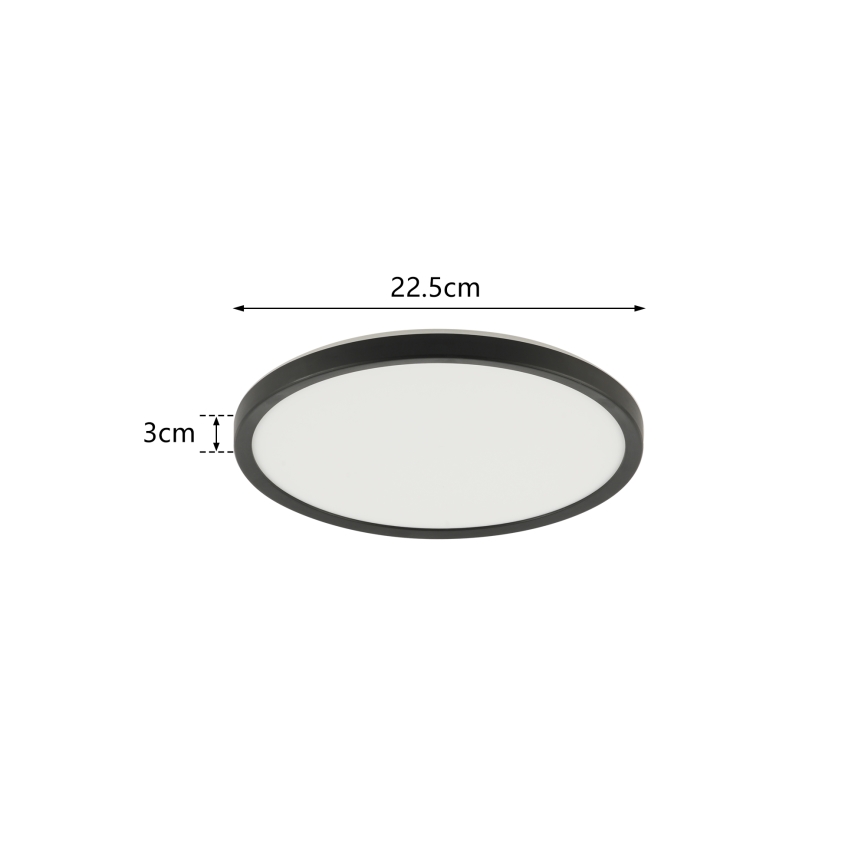 Brilagi - LED Stropna svjetiljka za kupaonicu ULTRA SLIM LED/12W/230V pr. 22,5 cm crna IP54