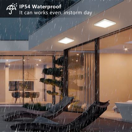 Brilagi - LED Stropna svjetiljka za kupaonicu ULTRA SLIM LED/18W/230V 30x30 cm bijela IP54