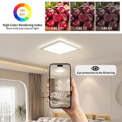 Brilagi - LED Stropna svjetiljka za kupaonicu ULTRA SLIM LED/18W/230V 30x30 cm bijela IP54