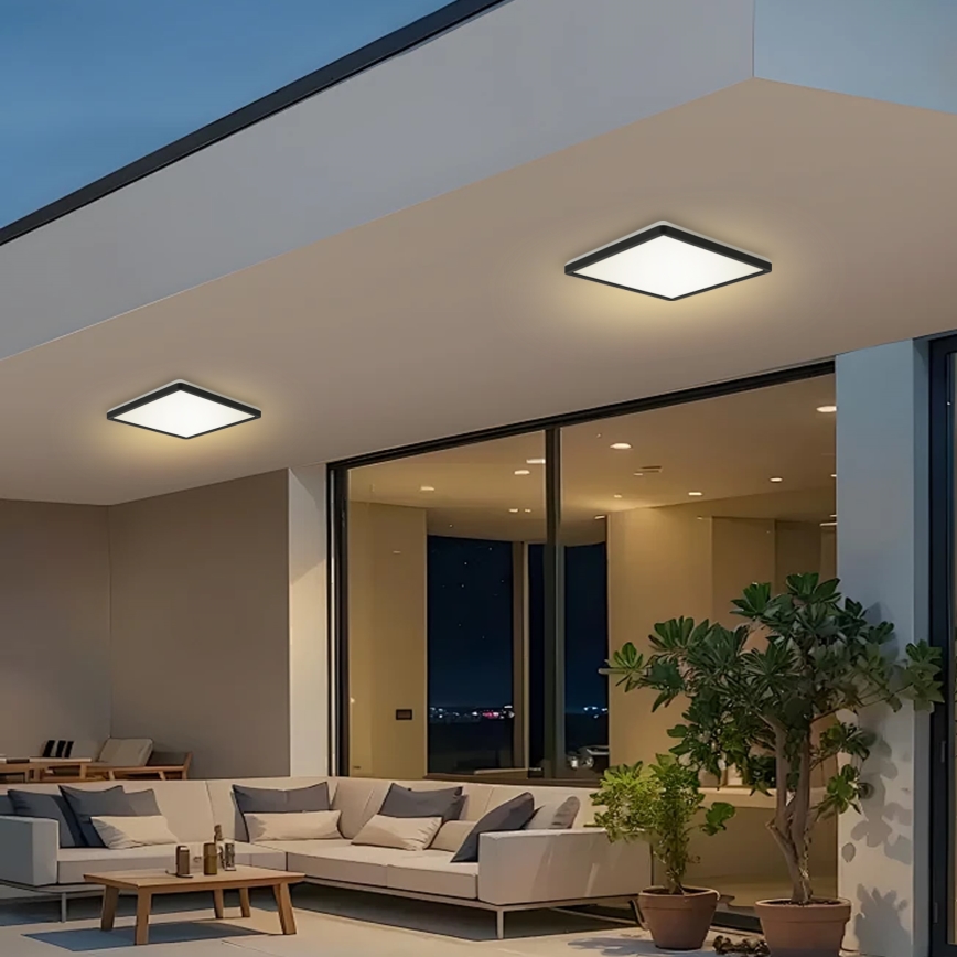 Brilagi - LED Stropna svjetiljka za kupaonicu ULTRA SLIM LED/18W/230V 30x30 cm crna IP54