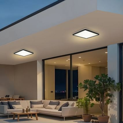 Brilagi - LED Stropna svjetiljka za kupaonicu ULTRA SLIM LED/24W/230V 42x42 cm crna IP54