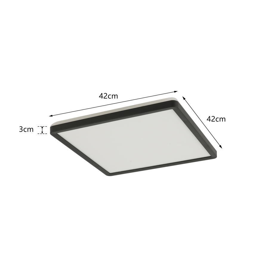 Brilagi - LED Stropna svjetiljka za kupaonicu ULTRA SLIM LED/24W/230V 42x42 cm crna IP54