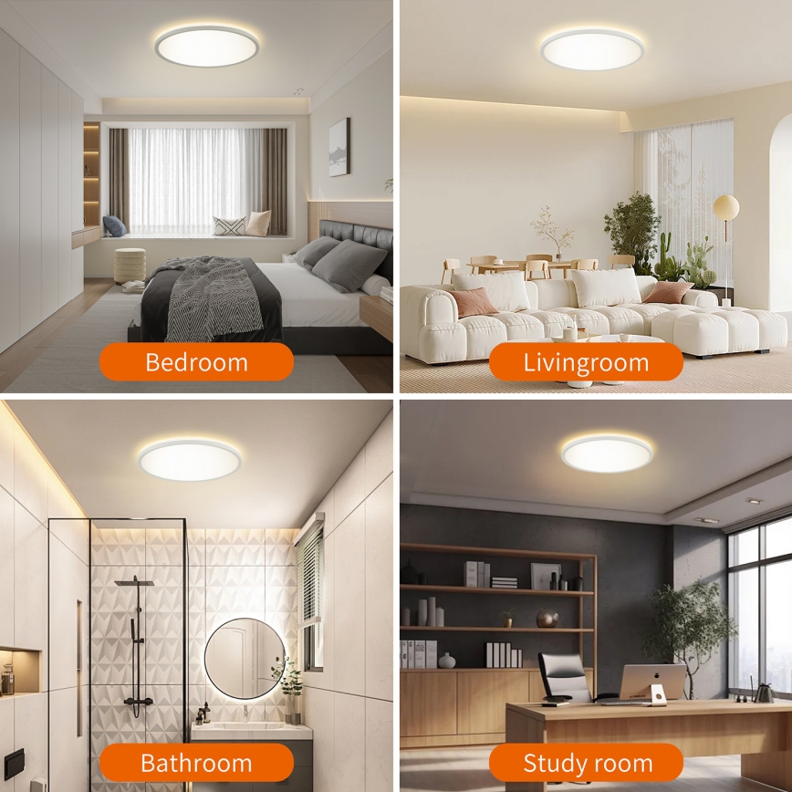 Brilagi - LED Stropna svjetiljka za kupaonicu ULTRA SLIM LED/24W/230V pr. 42 cm bijela IP54