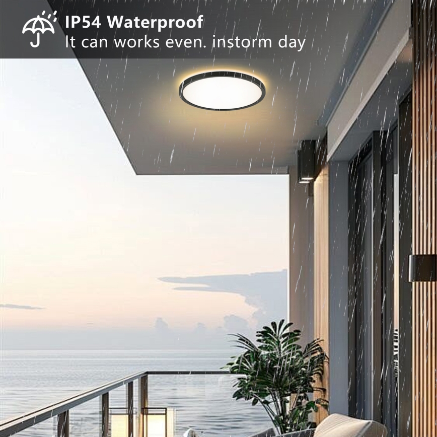 Brilagi - LED Stropna svjetiljka za kupaonicu ULTRA SLIM LED/24W/230V pr. 42 cm crna IP54
