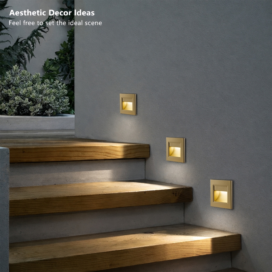 Brilagi - LED svjetiljka za stepenice STEP LIGHT LED/1,5W/230V IP44 zlatno