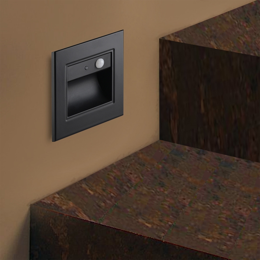 Brilagi - LED stubišno svjetlo sa senzorom STEP LIGHT LED/1,5W/230V IP44 crno