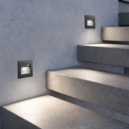 Brilagi - LED stubišno svjetlo sa senzorom STEP LIGHT LED/1,5W/230V IP44 crno