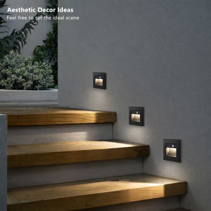 Brilagi - LED stubišno svjetlo sa senzorom STEP LIGHT LED/1,5W/230V IP44 crno