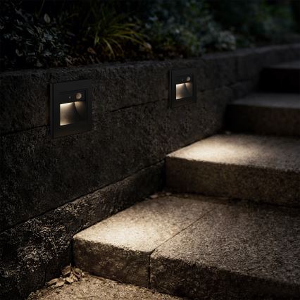 Brilagi - LED stubišno svjetlo sa senzorom STEP LIGHT LED/1,5W/230V IP44 crno