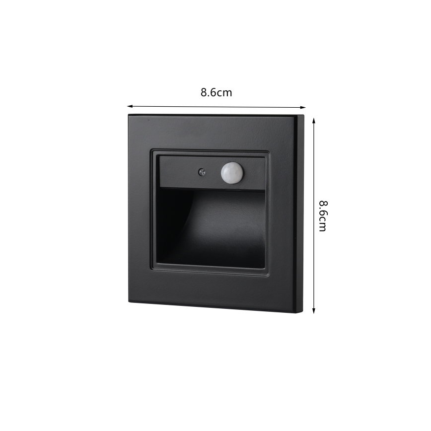 Brilagi - LED stubišno svjetlo sa senzorom STEP LIGHT LED/1,5W/230V IP44 crno