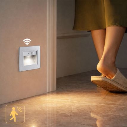 Brilagi - LED svjetlo za stepenice sa senzorom STEP LIGHT LED/1,5W/230V IP44 srebrna