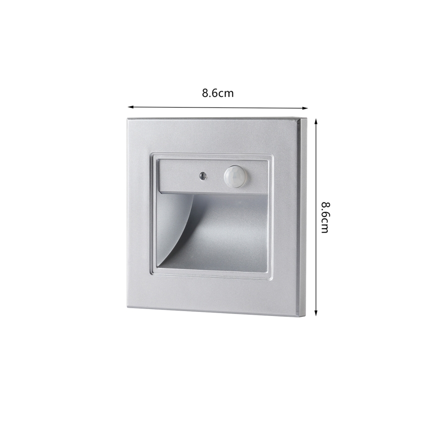 Brilagi - LED svjetlo za stepenice sa senzorom STEP LIGHT LED/1,5W/230V IP44 srebrna