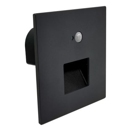 Brilagi - LED svjetlo za stepenište s senzorom pokreta i sumraka JACK LED/3W/230V 3000/4000/6500K IP65 crno