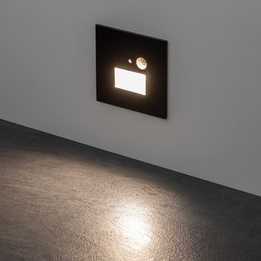 Brilagi - LED svjetlo za stepenište sa senzorom pokreta i sumraka JACK LED/1,5W/230V 3000/4000/6500K crna