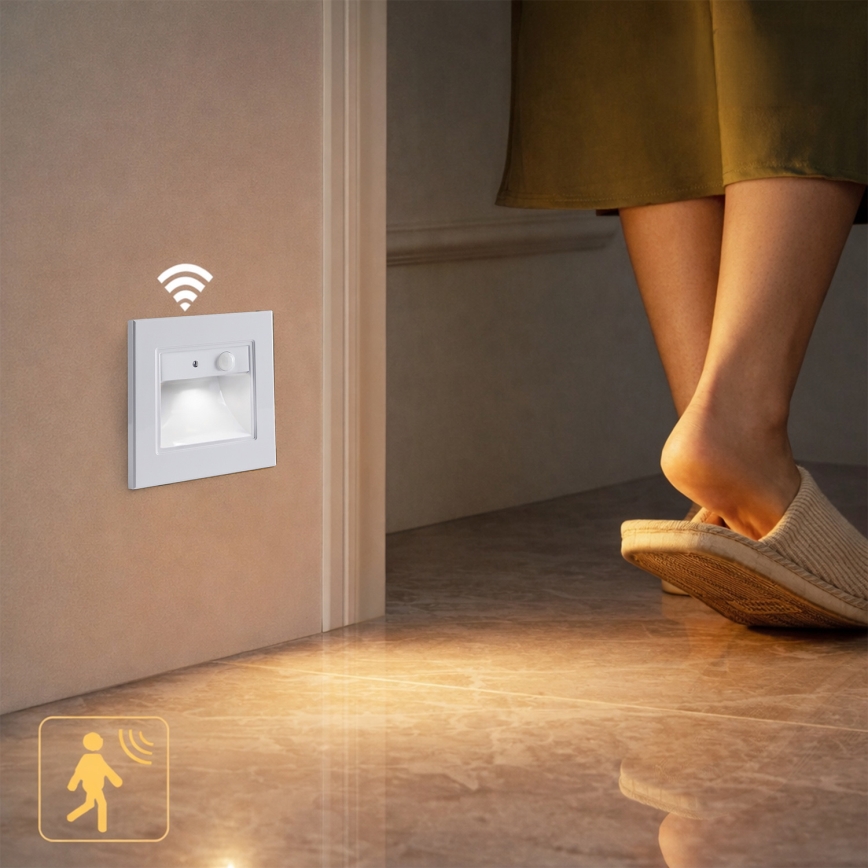 Brilagi - LED svjetiljka za stepenice s senzorom STEP LIGHT LED/1,5W/230V IP44 bijela