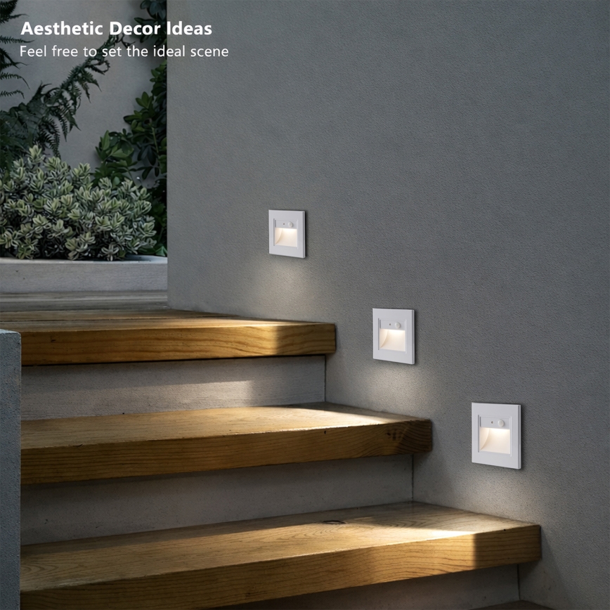 Brilagi - LED svjetiljka za stepenice s senzorom STEP LIGHT LED/1,5W/230V IP44 bijela